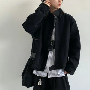 Plain Color Cropped Jacket , - Streetwear Jacket - Slick Street