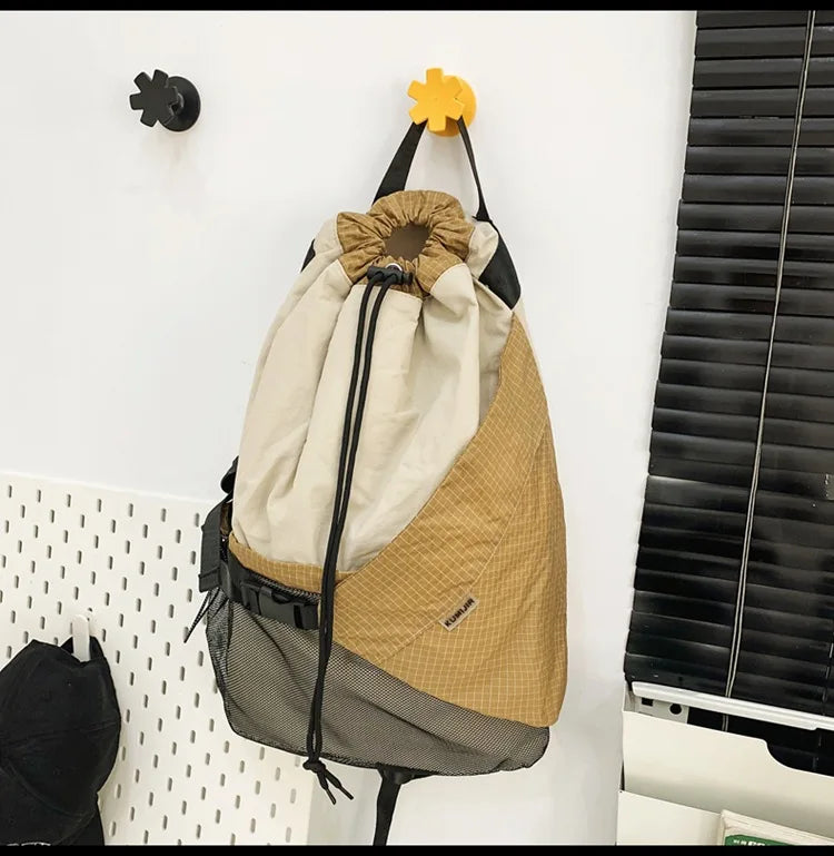 Two Tone Drawstring Backpack , - Streetwear Bag - Slick Street