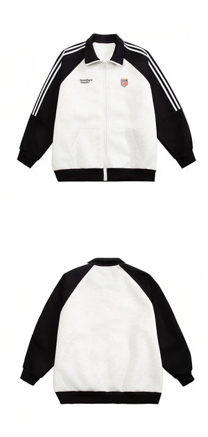Color Block Striped Sports Jacket , - Streetwear Jacket - Slick Street