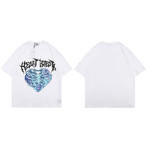 Thunderstroke Heart Break T-Shirt White, S - Streetwear T-Shirts - Slick Street