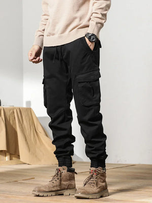 Slim Fit Elastic Ankle Pants , - Streetwear Pants - Slick Street