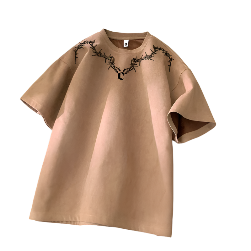 Spine Thorns Crew Neck T-Shirt , - Streetwear T-Shirt - Slick Street