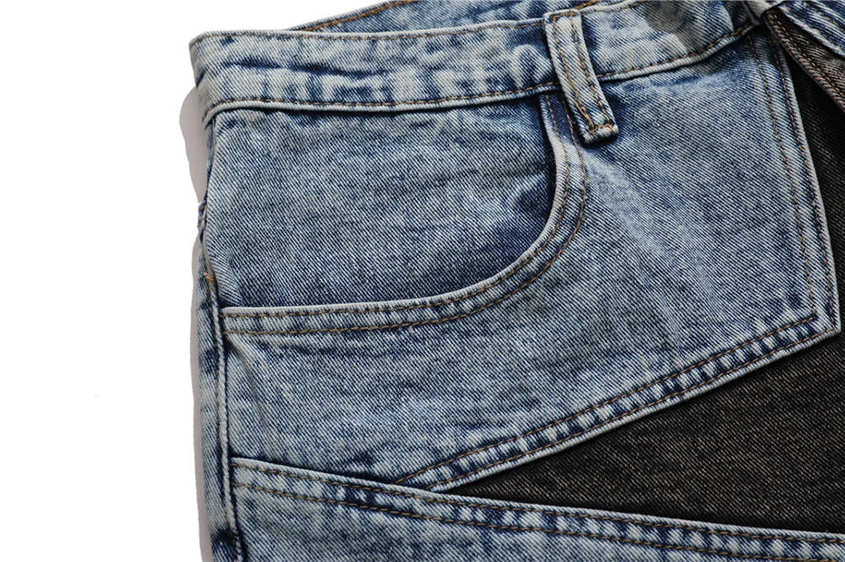 Star Denim Shorts , - Streetwear Shorts - Slick Street