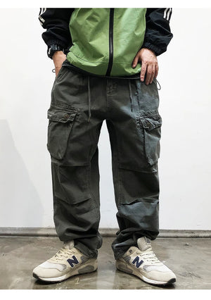 Tactical Straight Leg Elastic Waist Pants , - Streetwear Pants - Slick Street