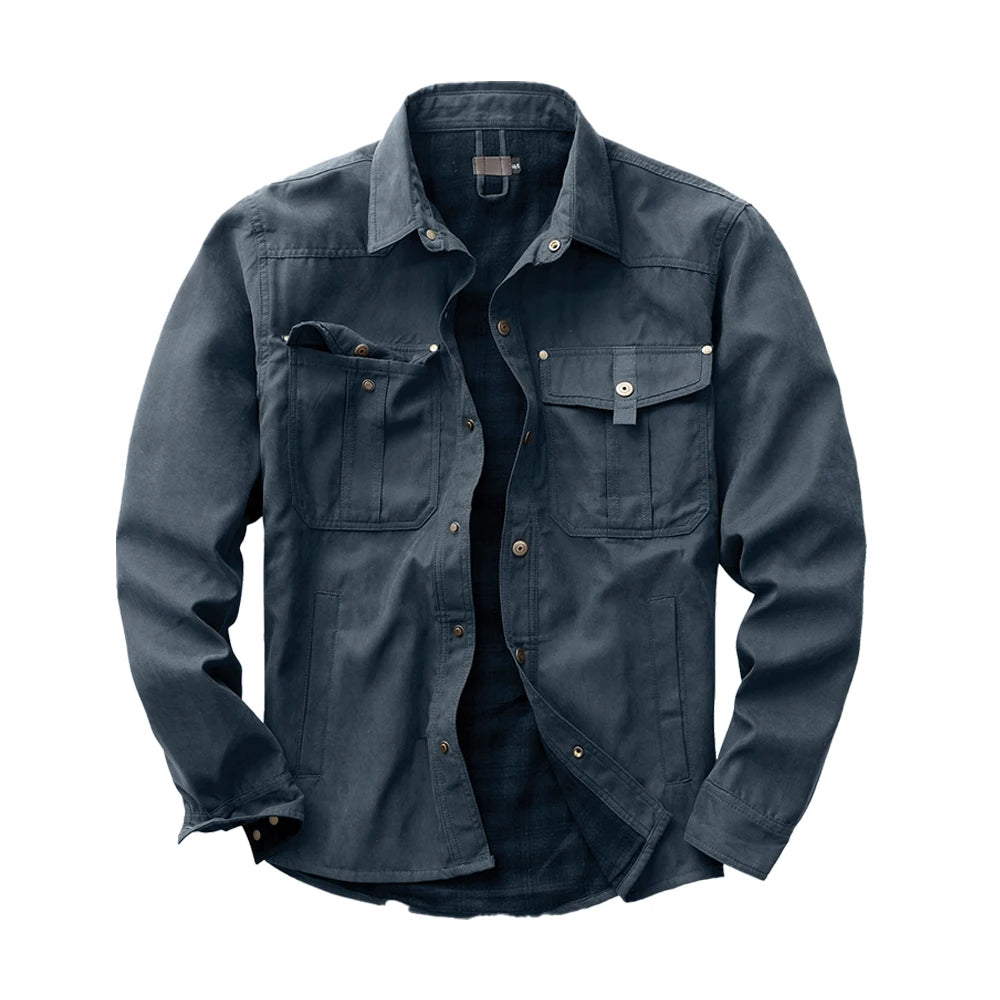 Flannel Lined Plaid Button-Up Jacket , - Streetwear Jacket - Slick Street