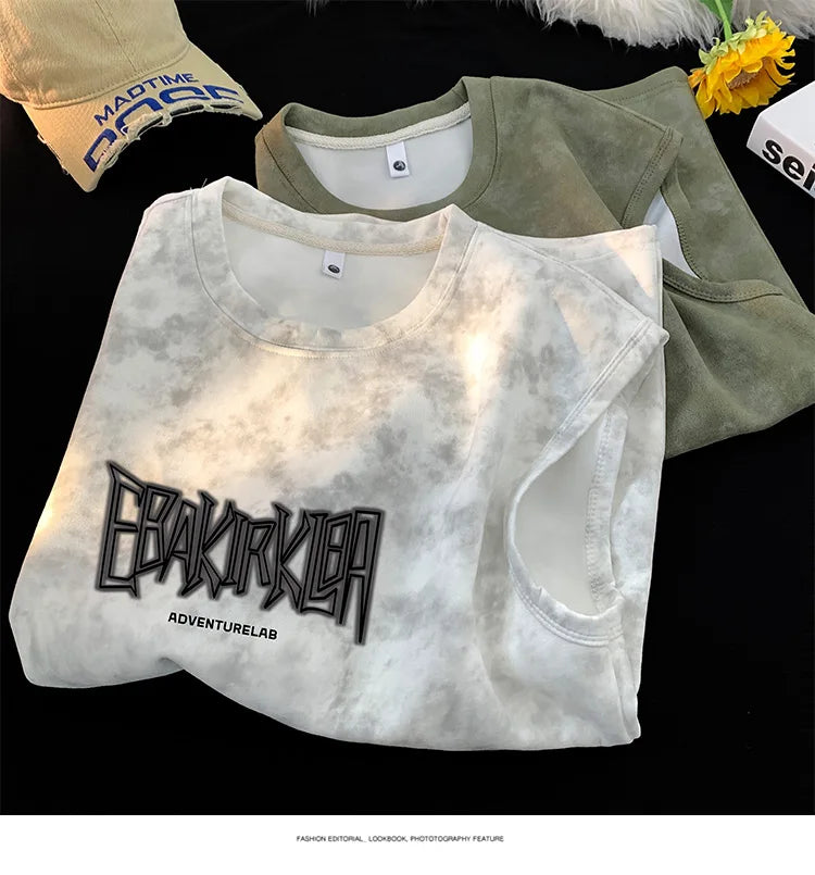 EBAK Tie-dye Sleeveless T-Shirt , - Streetwear T-Shirts - Slick Street