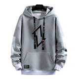 Double V Shape Pullover Hoodie Grey, XS - Streetwear Hoodie - Slick Street