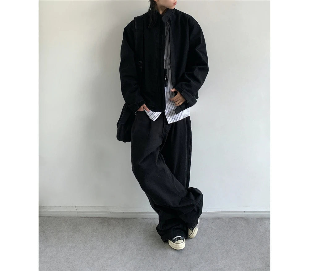 Plain Color Cropped Jacket , - Streetwear Jacket - Slick Street