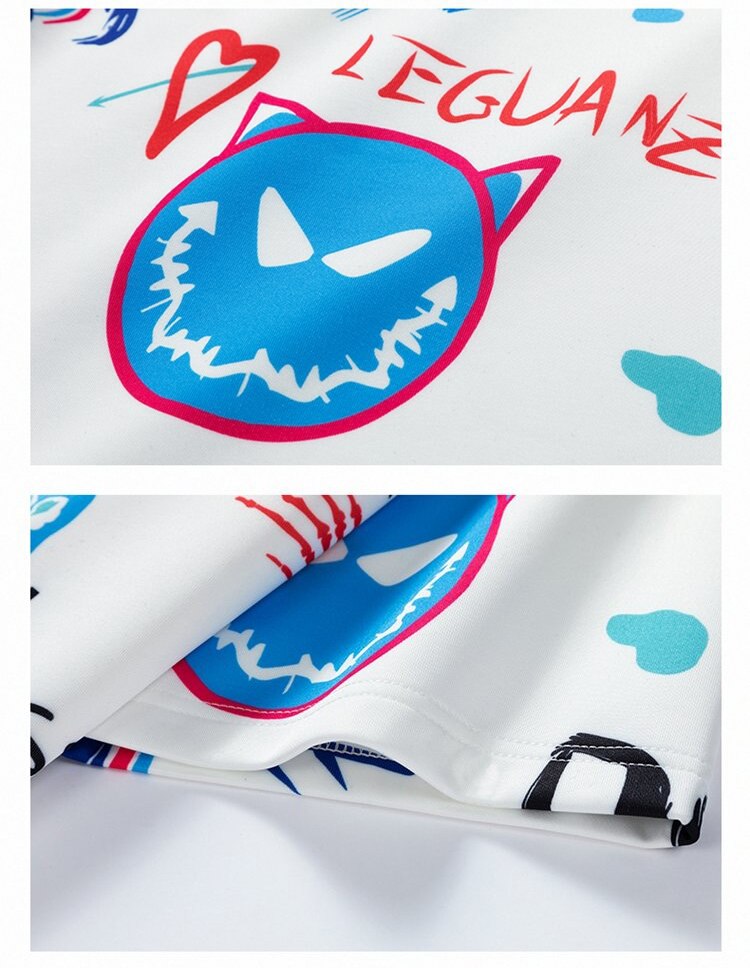 Devil Laugh With Multi Emoticons O-Neck T-Shirts , - Streetwear T-Shirts - Slick Street