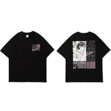 Adventures Anime Smoking Girl T-Shirt Black, XXS - Streetwear T-Shirts - Slick Street