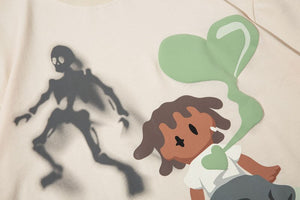 Ghost & The Boy With Heart Graphic T-Shirt , - Streetwear T-Shirts - Slick Street