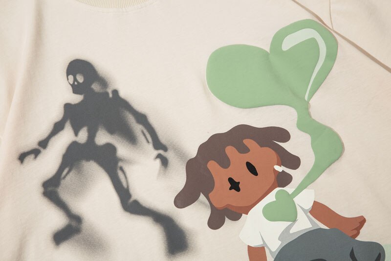 Ghost & The Boy With Heart Graphic T-Shirt , - Streetwear T-Shirts - Slick Street