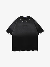 Tie-Die Metal Star Ripped T-Shirt Black, S - Streetwear T-Shirts - Slick Street