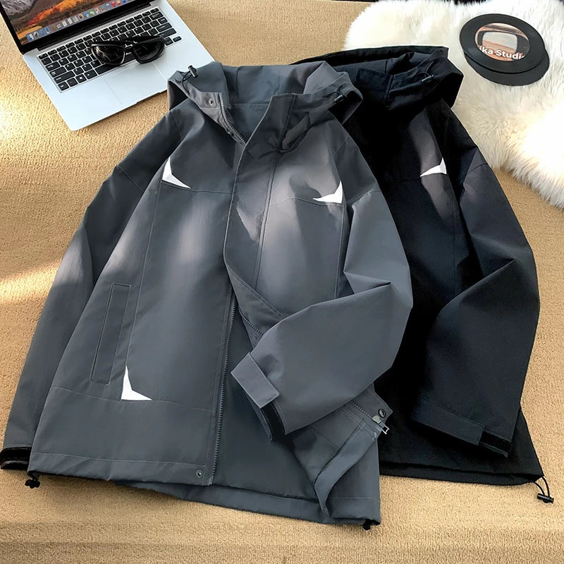 Dark Color Windbreaker Hoodie , - Streetwear Hoodie - Slick Street