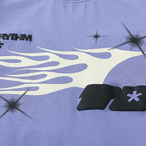 Splatter Fire Flame Texture T-Shirt , - Streetwear T-Shirts - Slick Street