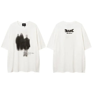 Twinkling Shadow People Graphic T-Shirt White, S - Streetwear T-Shirt - Slick Street