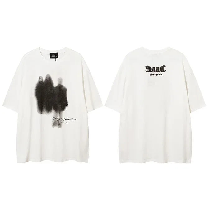 Twinkling Shadow People Graphic T-Shirt White, S - Streetwear T-Shirt - Slick Street