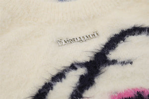 Star Spider Web Knitted Sweater , - Streetwear Sweater - Slick Street