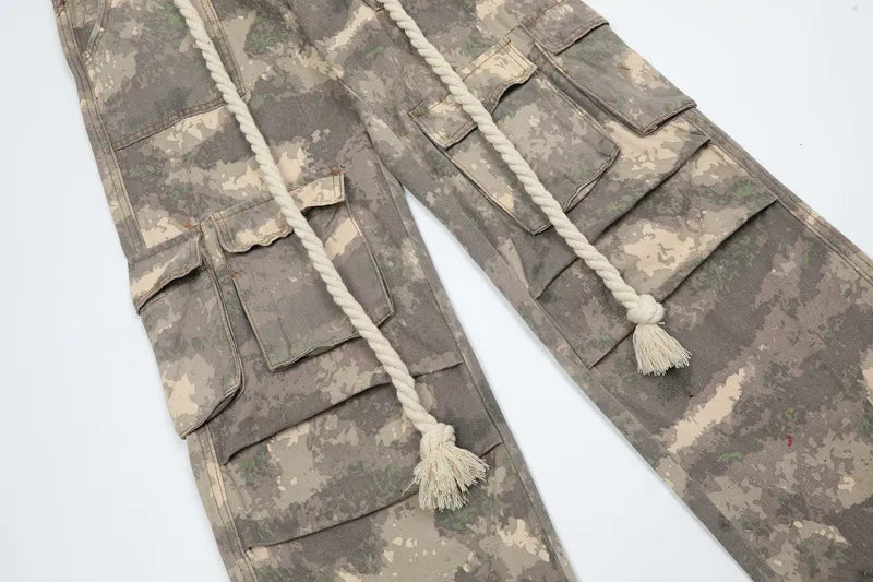 D1 Camouflage Multi Pockets Loose Pants ,  - Streetwear Pants - Slick Street