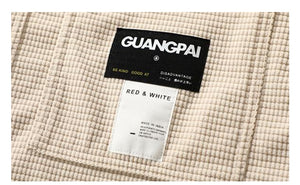 Corduroy Waffle Plaid Semi Collar Overshirt ,  - Streetwear Tops - Slick Street