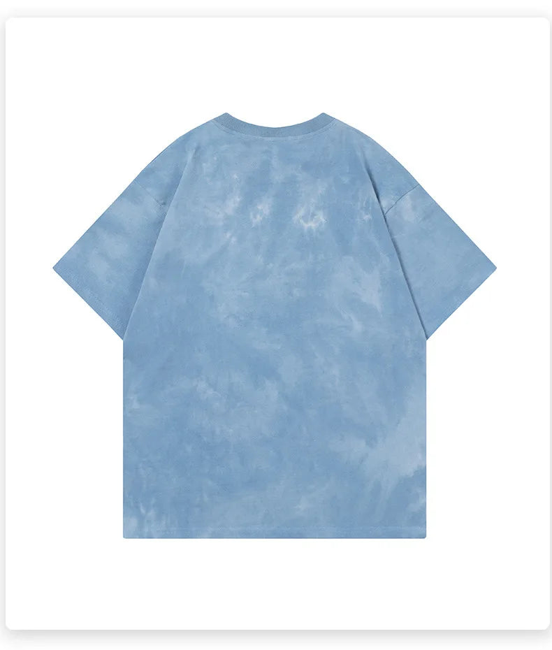 Soulmate Tie Die O-Neck Loose T-Shirt ,  - Streetwear T-Shirt - Slick Street