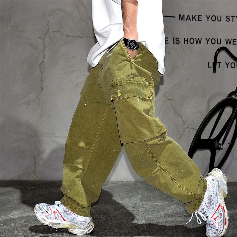 Paint Splash Multi Pockets Pants , - Streetwear Pants - Slick Street