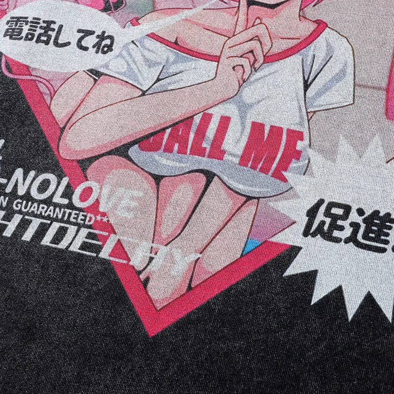 EightDecay Anime Cartoon Girl Loose T-Shirt , - Streetwear T-Shirts - Slick Street