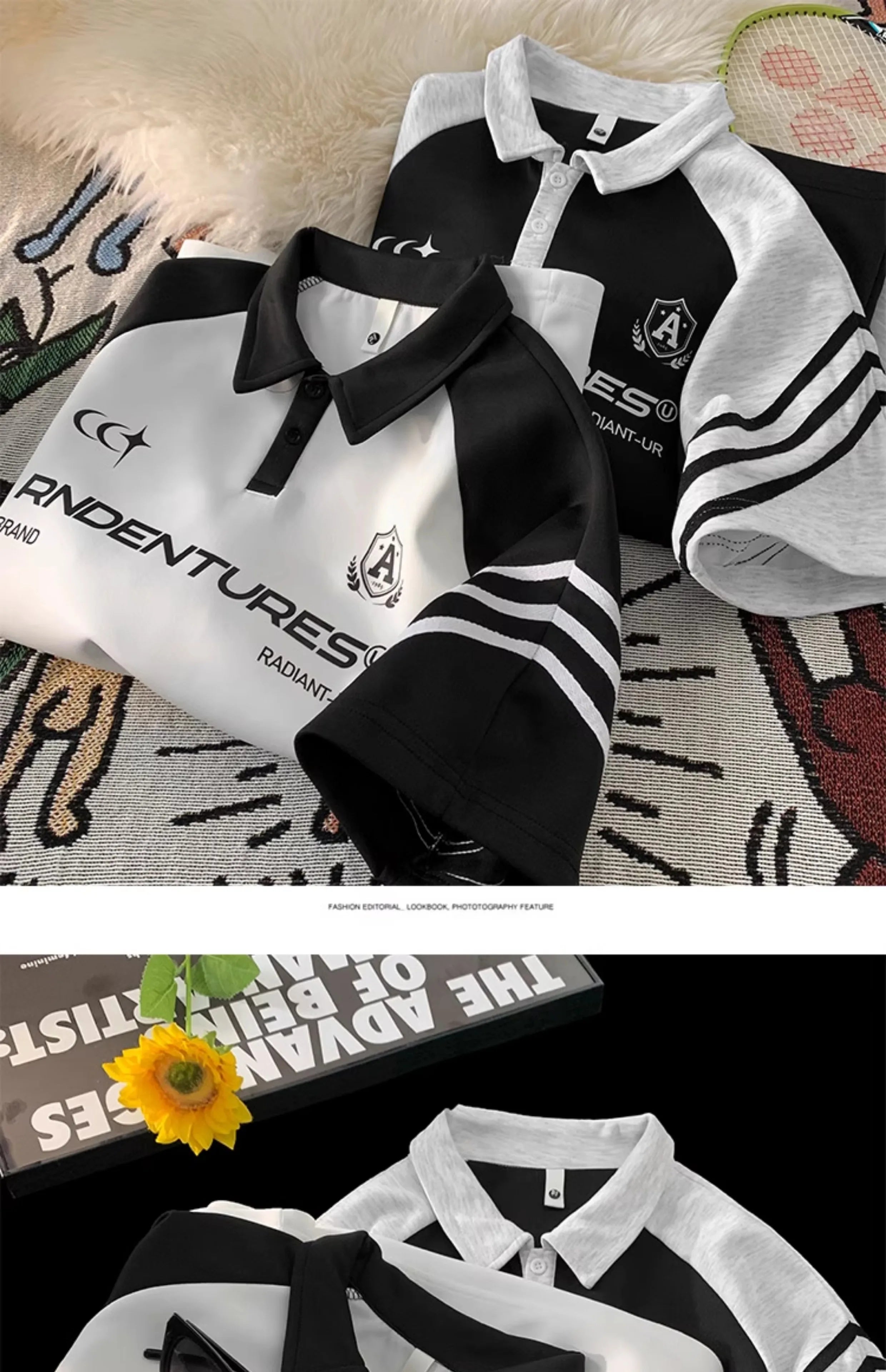 RADIANT-UR Contrast Color Polo T-Shirt , - Streetwear T-Shirts - Slick Street