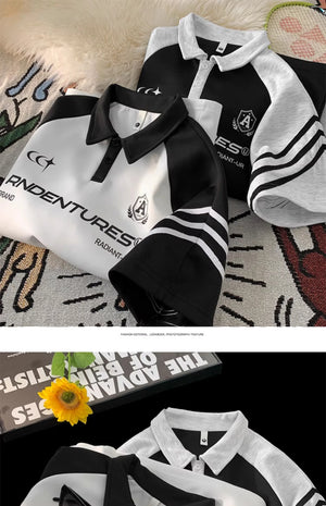 RADIANT-UR Contrast Color Polo T-Shirt , - Streetwear T-Shirts - Slick Street