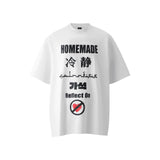 HOMEMADE Y2K O-Neck Collar T-Shirt White, XS - Streetwear T-Shirts - Slick Street
