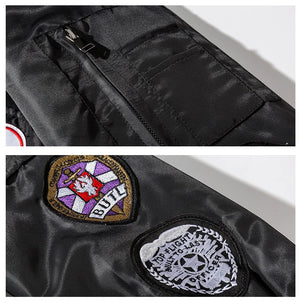 Retro Letter Embroidered Elastic Waist Jacket ,  - Streetwear Jacket - Slick Street