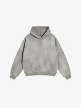 Iso Splash Abstract Oversized Pullover Hoodie Gray, XS - Streetwear Hoodie - Slick Street