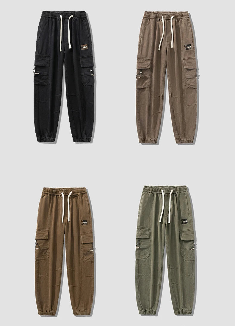 Straight Fit Elastic Ankle Length Pants ,  - Streetwear Pants - Slick Street