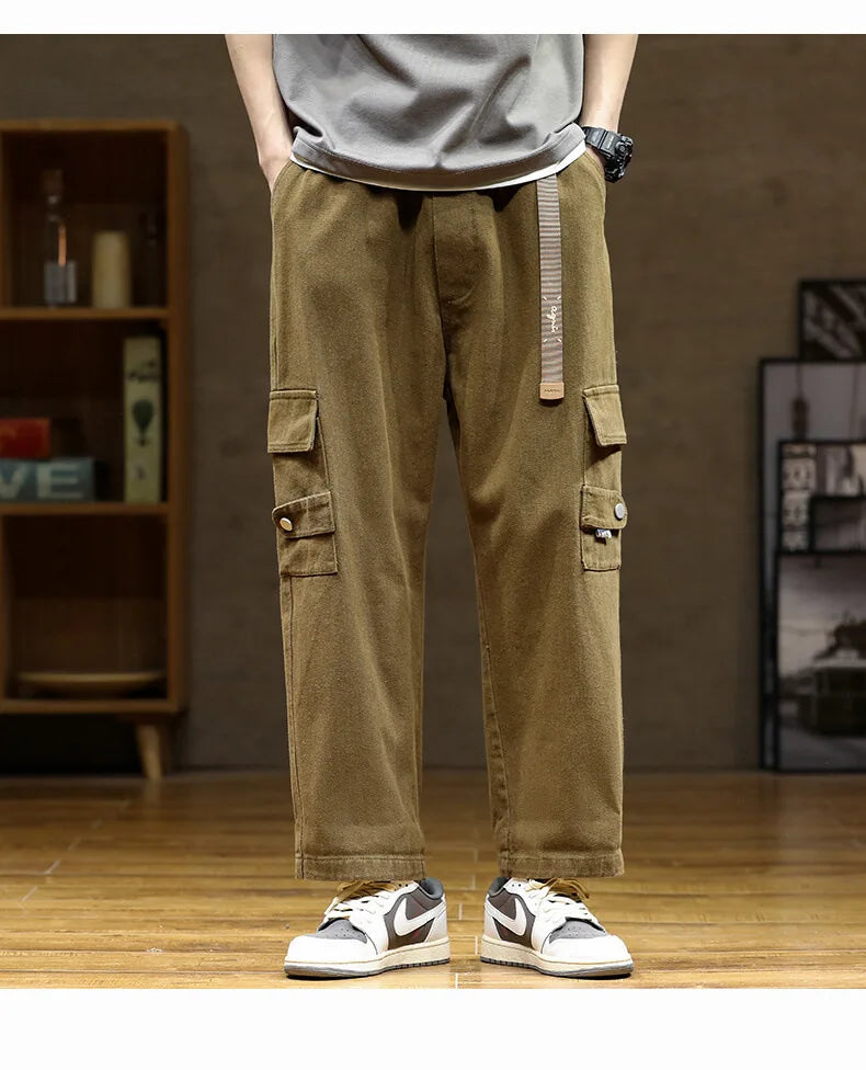 Straight Fit Elastic Ankle Length Pants ,  - Streetwear Pants - Slick Street