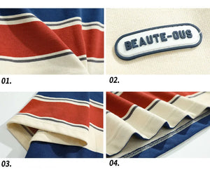 SQ2 Multi Striped Color Loose T-Shirt , - Streetwear T-Shirts - Slick Street