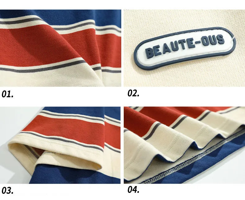 SQ2 Multi Striped Color Loose T-Shirt , - Streetwear T-Shirts - Slick Street