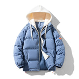 Two Tone Elegant Padded Jacket Sky Blue, XS - Streetwear Jacket - Slick Street