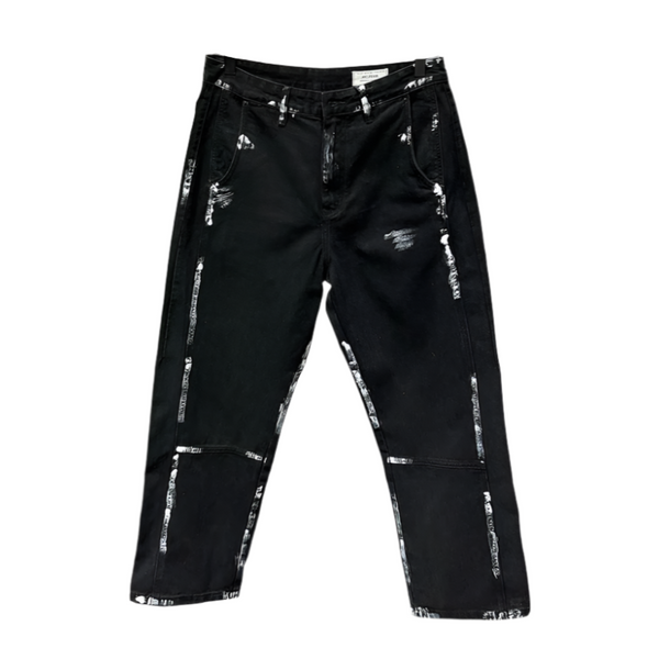 Ebony Black Splash Paint Style Pants