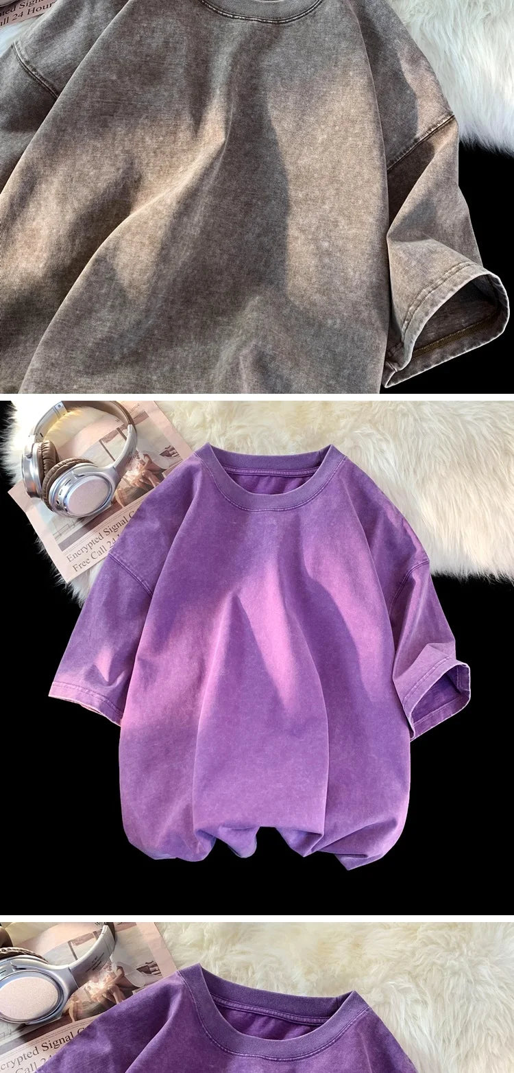 Gothic Washed Smoky Style T-Shirt , - Streetwear T-Shirts - Slick Street