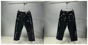 Ebony Black Splash Paint Style Pants , - Streetwear Pants - Slick Street
