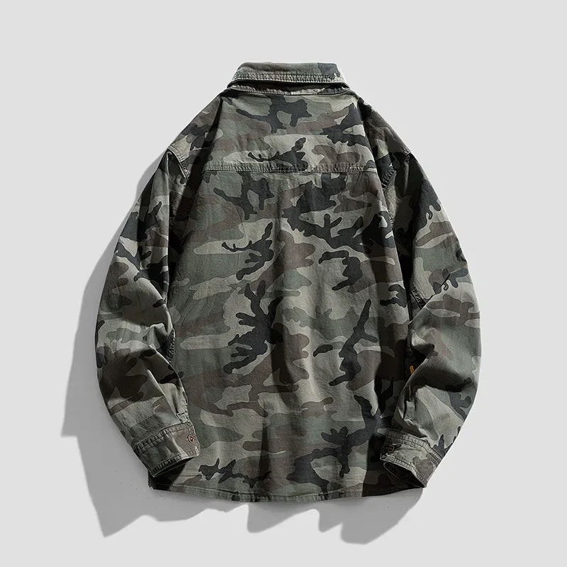 Camouflage Cotton Overshirt , - Streetwear Jackets - Slick Street