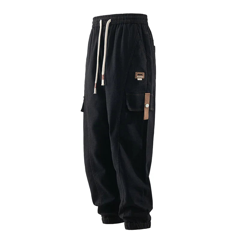 Elastic Cropped Pockets Safari Style Pants ,  - Streetwear Pants - Slick Street