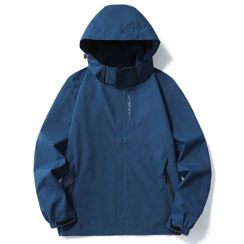 Plain Color Lightweight Outdoor Jacket Denim blue, XS - Streetwear Jacket - Slick Street