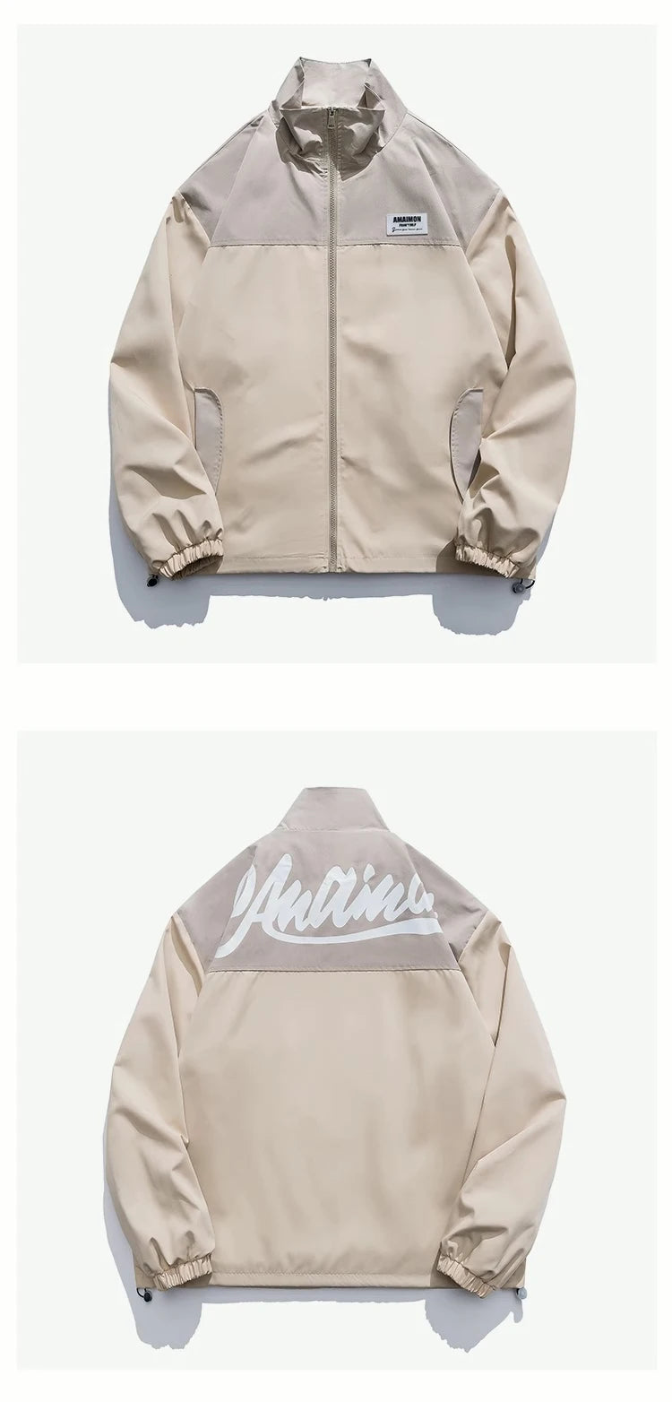 AMAIMON Stand-Up Collar Windbreaker Jacket ,  - Streetwear Jacket - Slick Street