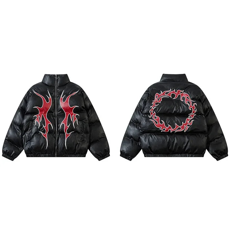 Slick 'Flame' Puffer Jacket ,  - Streetwear Jacket - Slick Street