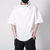 AW1 Techwear Turtleneck Shirt White, S - Streetwear T-Shirts - Slick Street