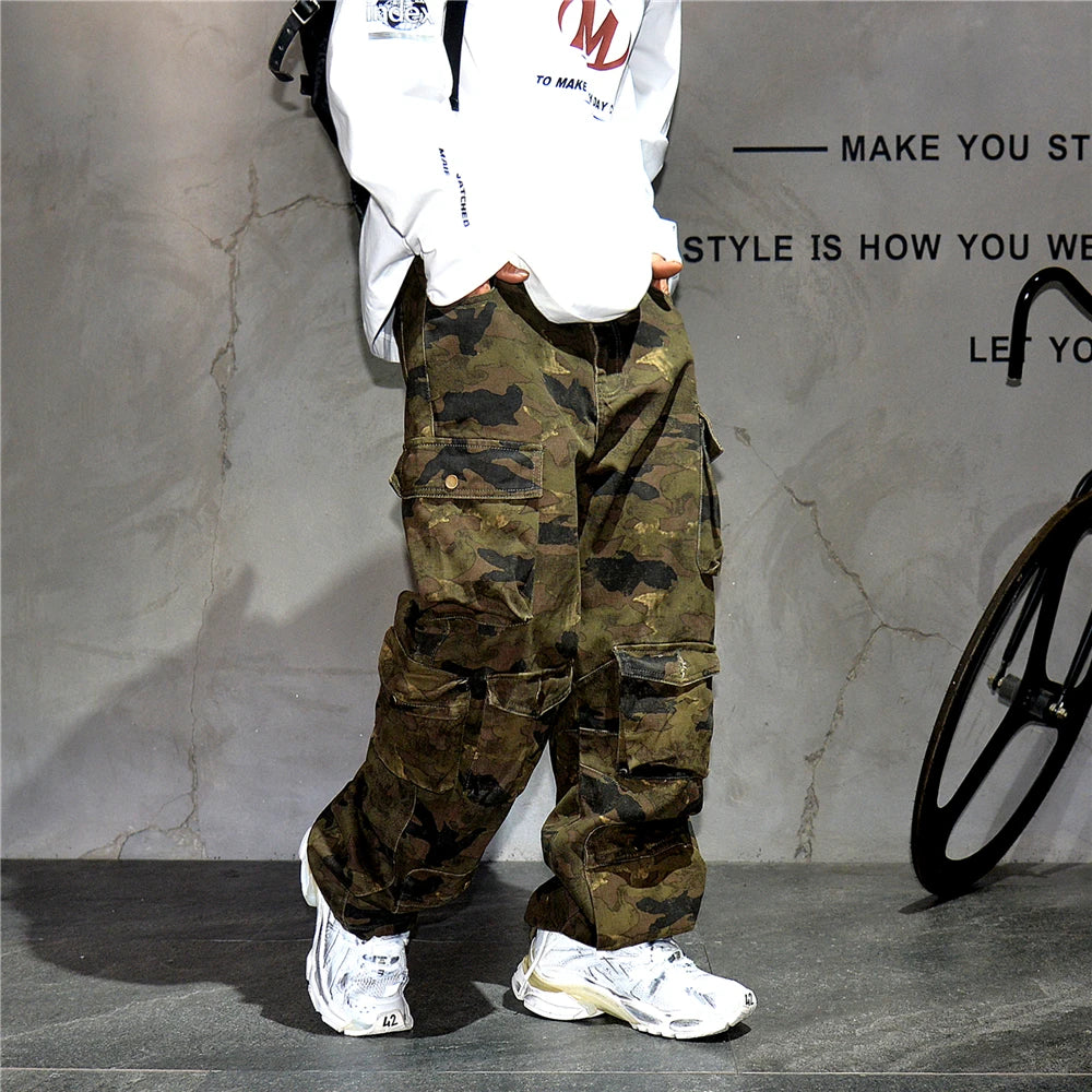 Jungle T24 Camo Cargo Pants , - Streetwear Pants - Slick Street