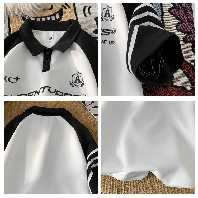 RADIANT-UR Contrast Color Polo T-Shirt , - Streetwear T-Shirts - Slick Street