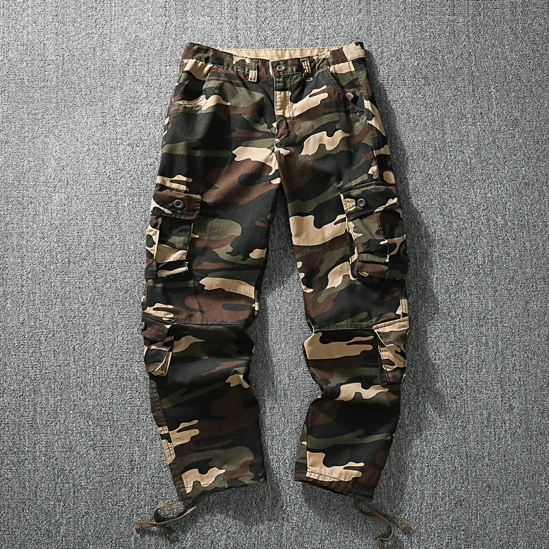 CA26 Tactical Camo Cargo Pants Camo Khaki, 29 - Streetwear Pants - Slick Street