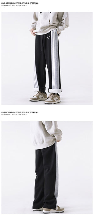 Three Bar Code Side Stripe Track Pants ,  - Streetwear Pants - Slick Street